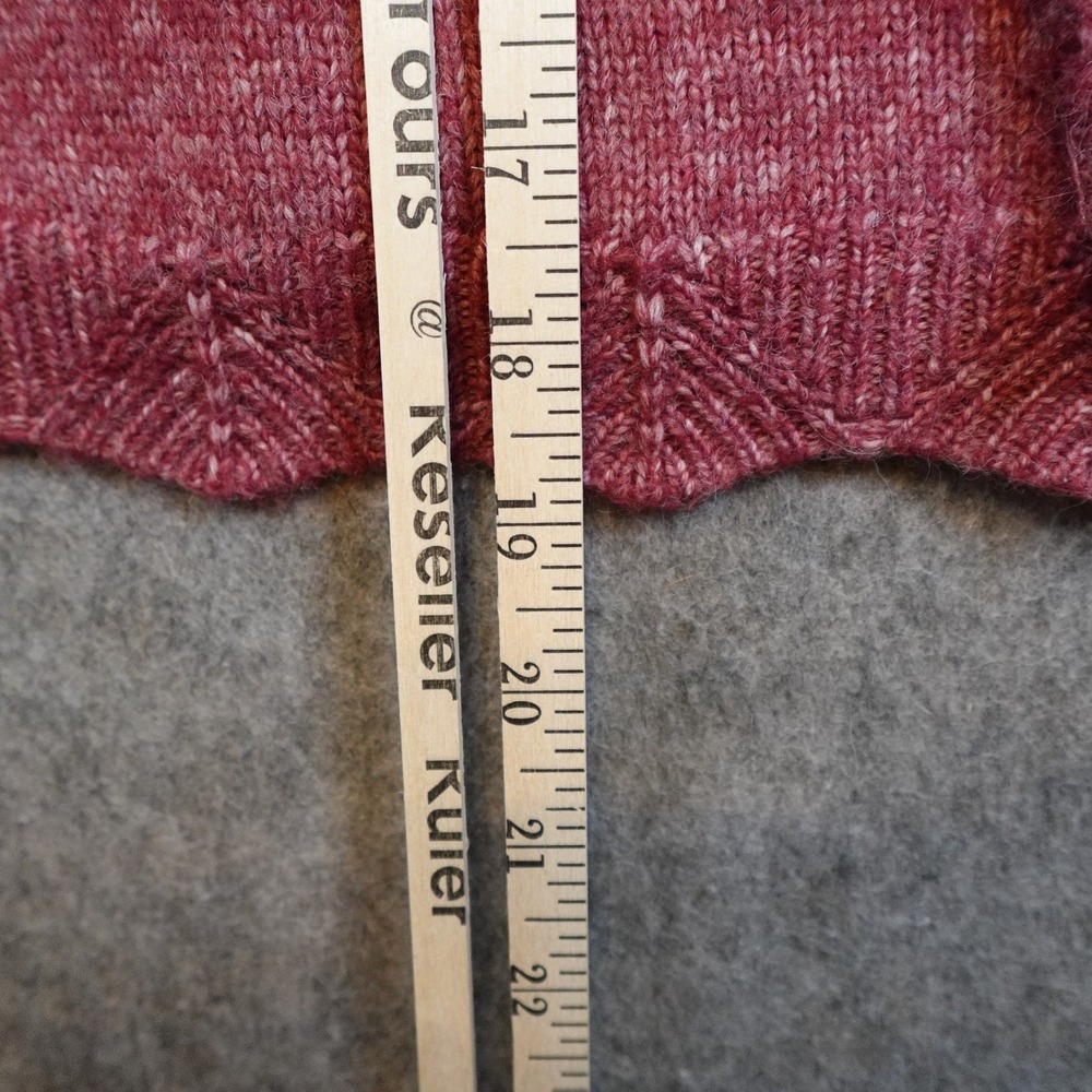Frye Sweater Women Extra Small NWT Pink VNeck Cable Knit Balloon Sleeve Scallop - Picture 8 of 9